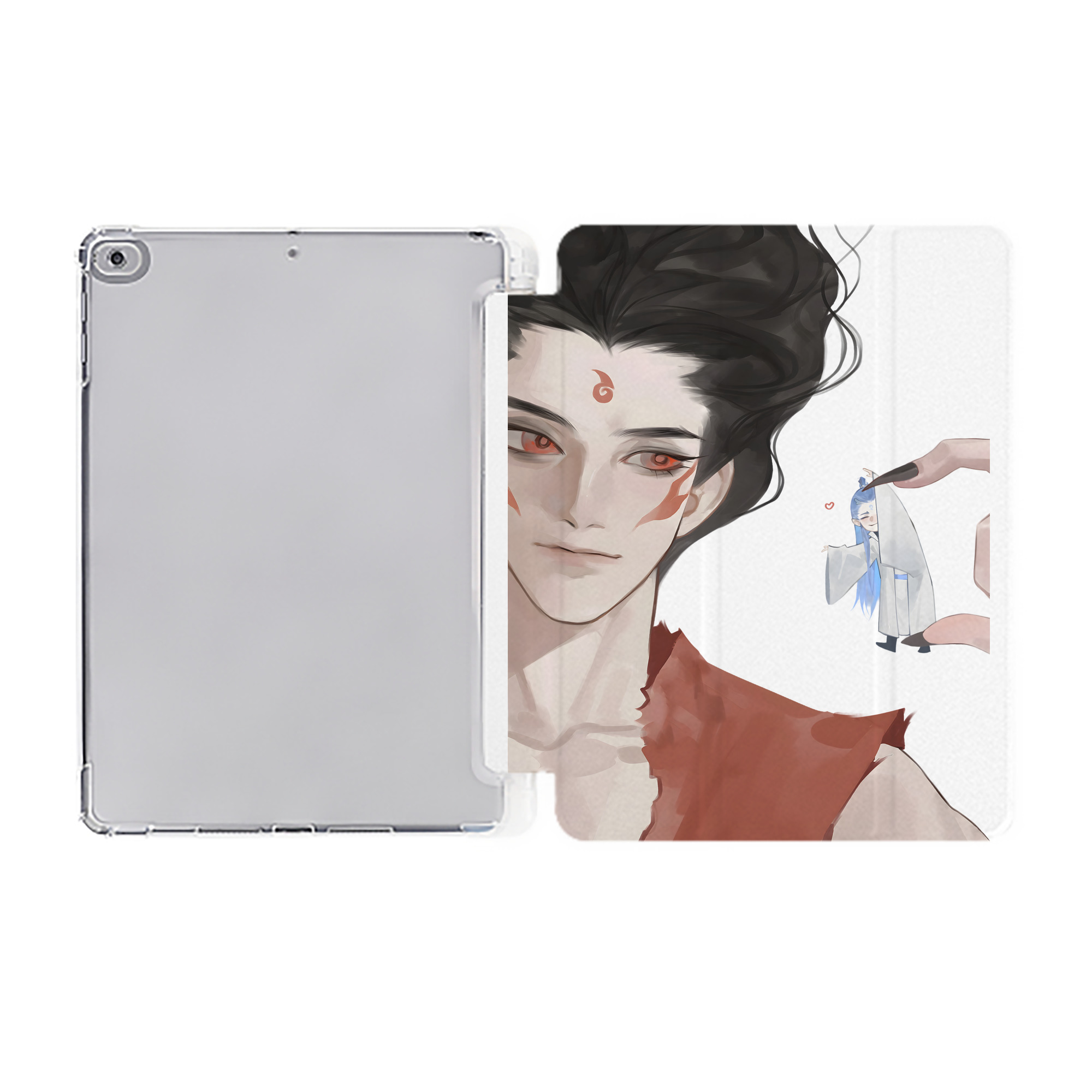 （画像用） Ne Zha 2 ナタ 魔童の大暴れ IPad ケース ペン収納付き 三つ折りスタンド PUレザー×シリコン 対応機種9.5/10.5/10.9インチ